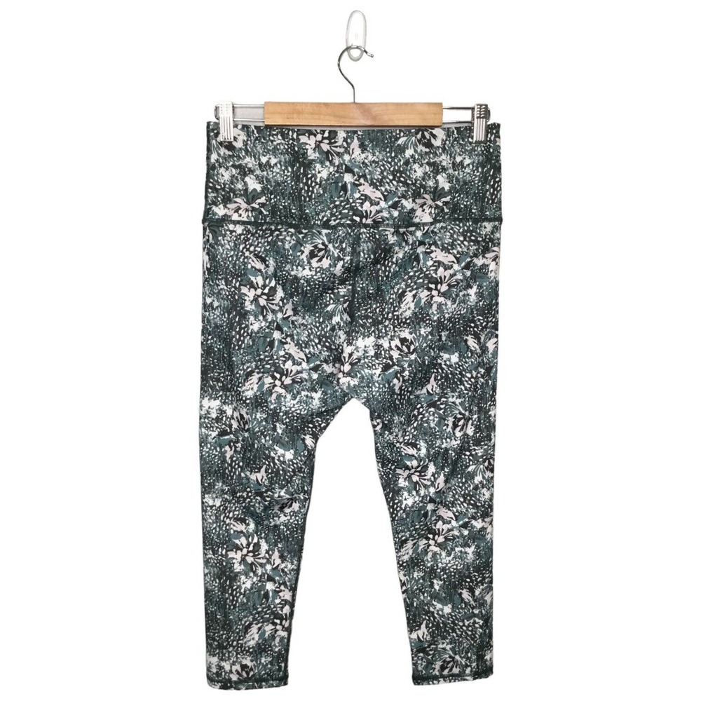 Gaiam Urban Chic Willow High Rise Workout Yoga Om Capri Leggings Green L - Picture 9 of 16